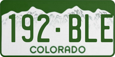 CO license plate 192BLE
