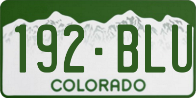 CO license plate 192BLU