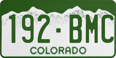 CO license plate 192BMC