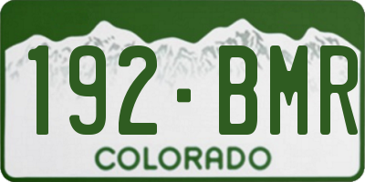 CO license plate 192BMR