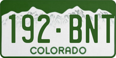 CO license plate 192BNT