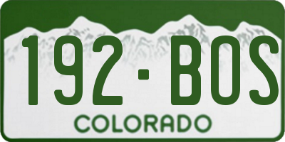 CO license plate 192BOS
