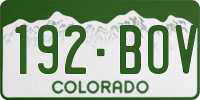 CO license plate 192BOV
