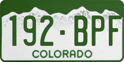 CO license plate 192BPF
