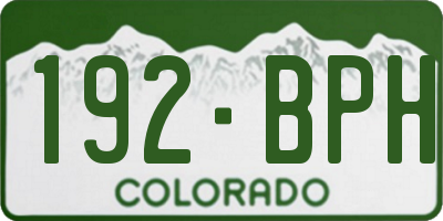 CO license plate 192BPH