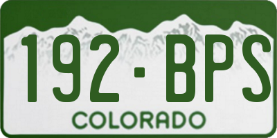 CO license plate 192BPS