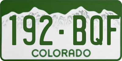 CO license plate 192BQF