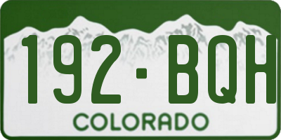CO license plate 192BQH