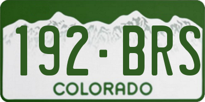 CO license plate 192BRS