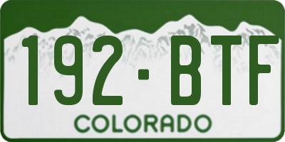 CO license plate 192BTF