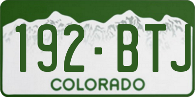 CO license plate 192BTJ