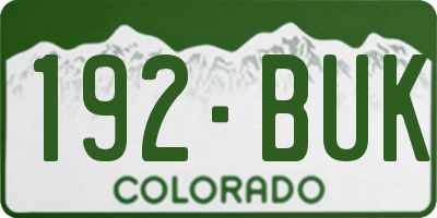 CO license plate 192BUK