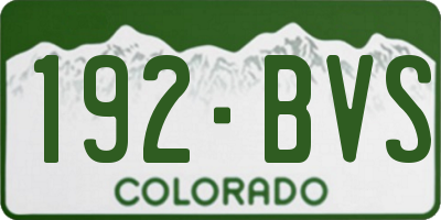 CO license plate 192BVS