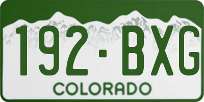 CO license plate 192BXG