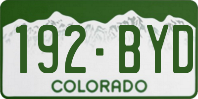 CO license plate 192BYD