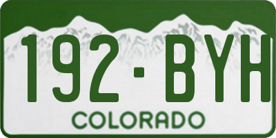 CO license plate 192BYH