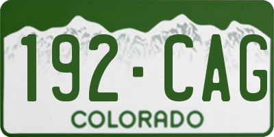 CO license plate 192CAG