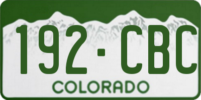 CO license plate 192CBC