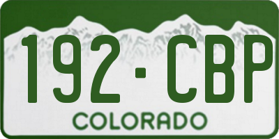 CO license plate 192CBP