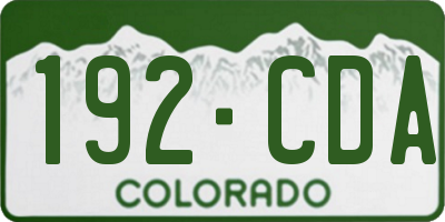 CO license plate 192CDA
