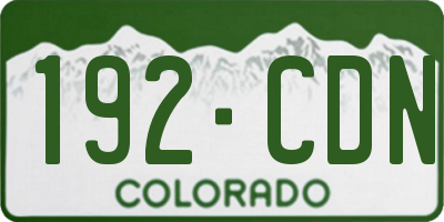 CO license plate 192CDN