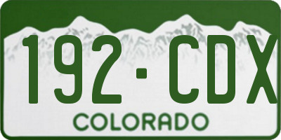 CO license plate 192CDX