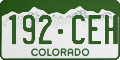CO license plate 192CEH