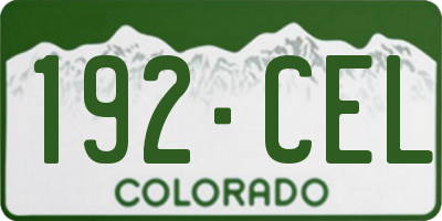 CO license plate 192CEL