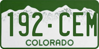 CO license plate 192CEM