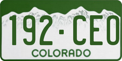 CO license plate 192CEO