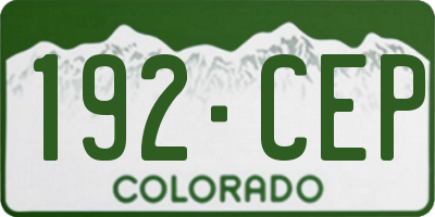 CO license plate 192CEP