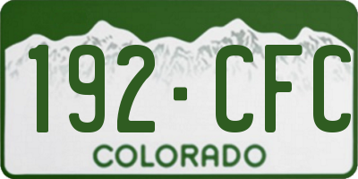 CO license plate 192CFC