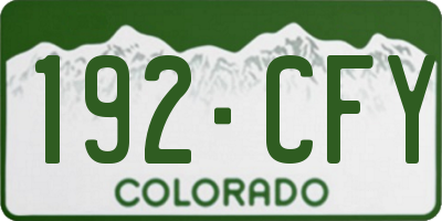 CO license plate 192CFY
