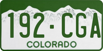 CO license plate 192CGA