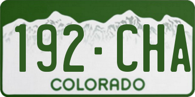 CO license plate 192CHA