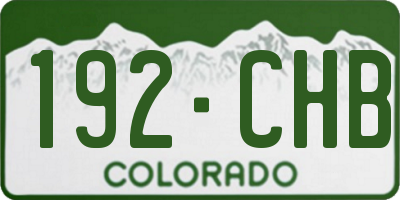 CO license plate 192CHB