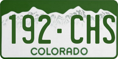 CO license plate 192CHS