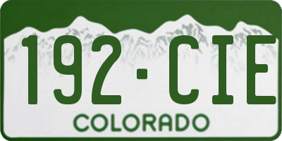 CO license plate 192CIE