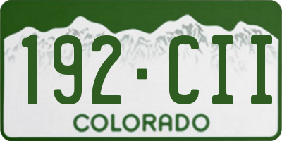 CO license plate 192CII