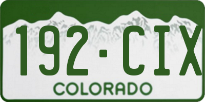 CO license plate 192CIX