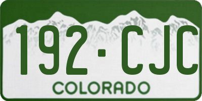 CO license plate 192CJC