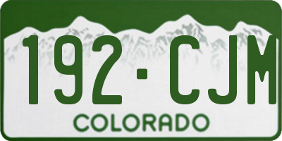 CO license plate 192CJM