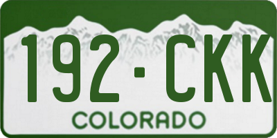 CO license plate 192CKK