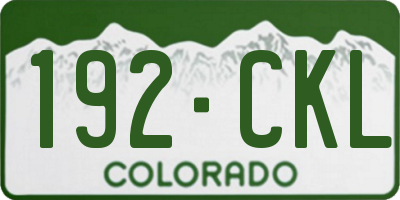 CO license plate 192CKL