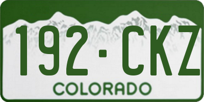 CO license plate 192CKZ