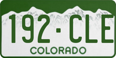 CO license plate 192CLE