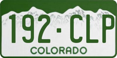 CO license plate 192CLP