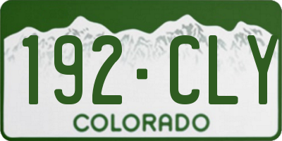 CO license plate 192CLY
