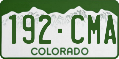 CO license plate 192CMA