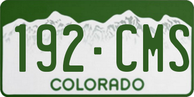 CO license plate 192CMS